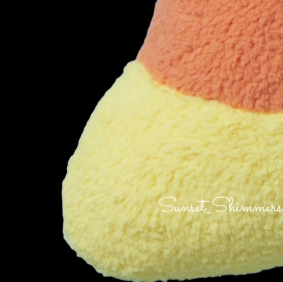 Large Halloween Candy Corn Decorative Sherpa Throw Pillow  New - Picture 3 of 3